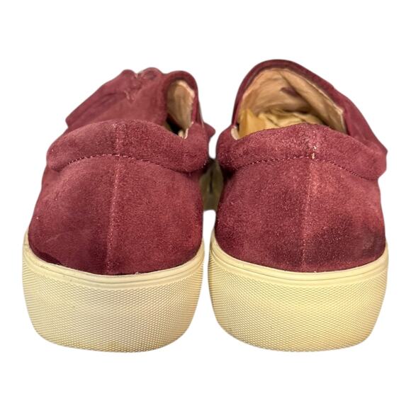 J/Slides NYC Suede Tassel Platform Slip-On Sneakers Women’s 7.5 – Burgundy - Picture 4 of 8